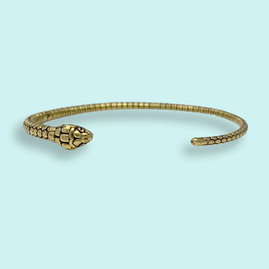 Gold Open Snake Bangle Bracelet