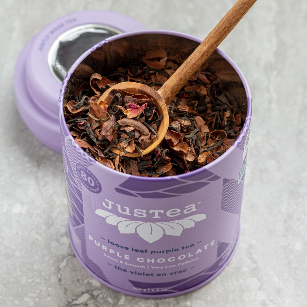 Purple Chocolate Tea in Tin-w/ spoon