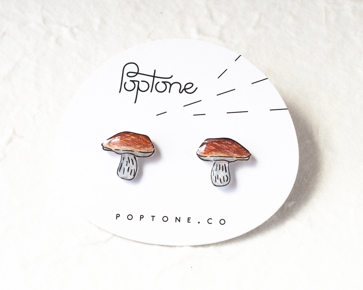 Porcini Mushroom Earrings