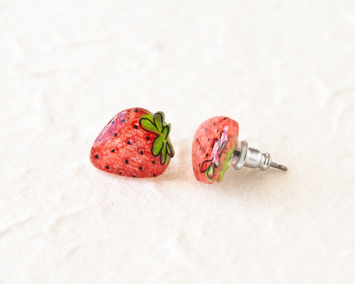 Strawberry Fruit Stud Earrings