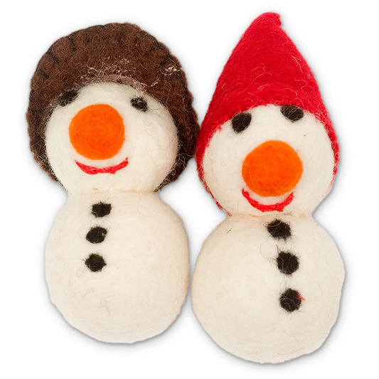 Wool Cat Toys Snowman