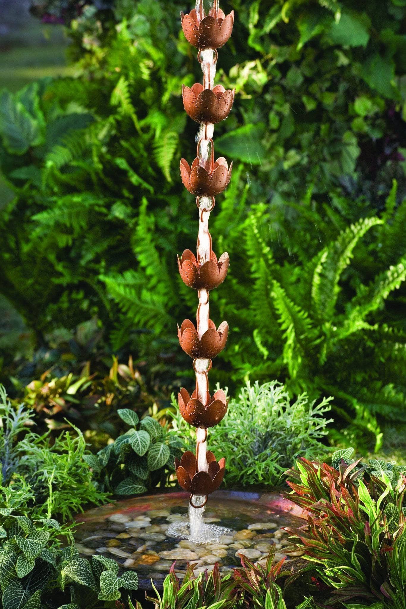 Rain Chain Flamed Lily Cup