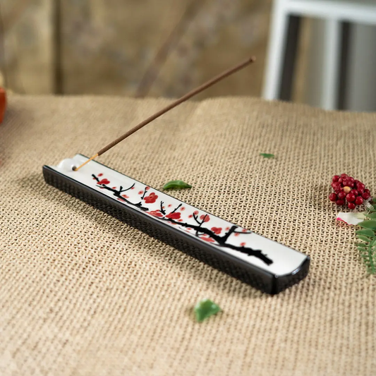 Ceramic Cherry Blossoms Incense Burner