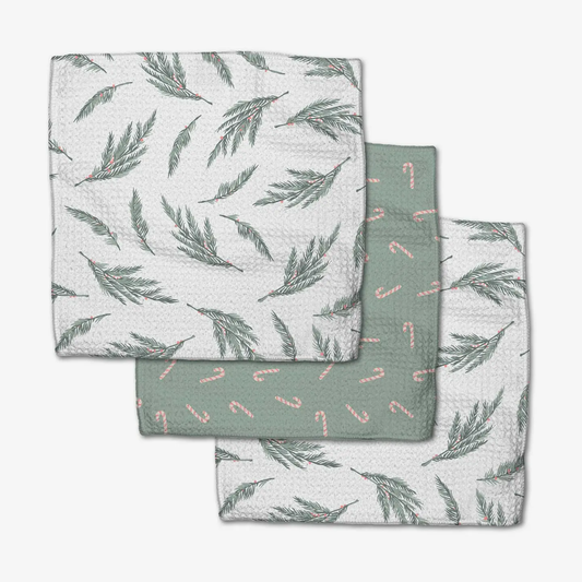 Geometry Dishcloth Pack: Mistletoe and Candy