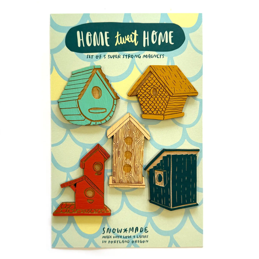 Home Tweet Home Birdhouse Magnet Set