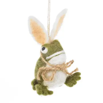 Felted Wool Toad Bunny Ears