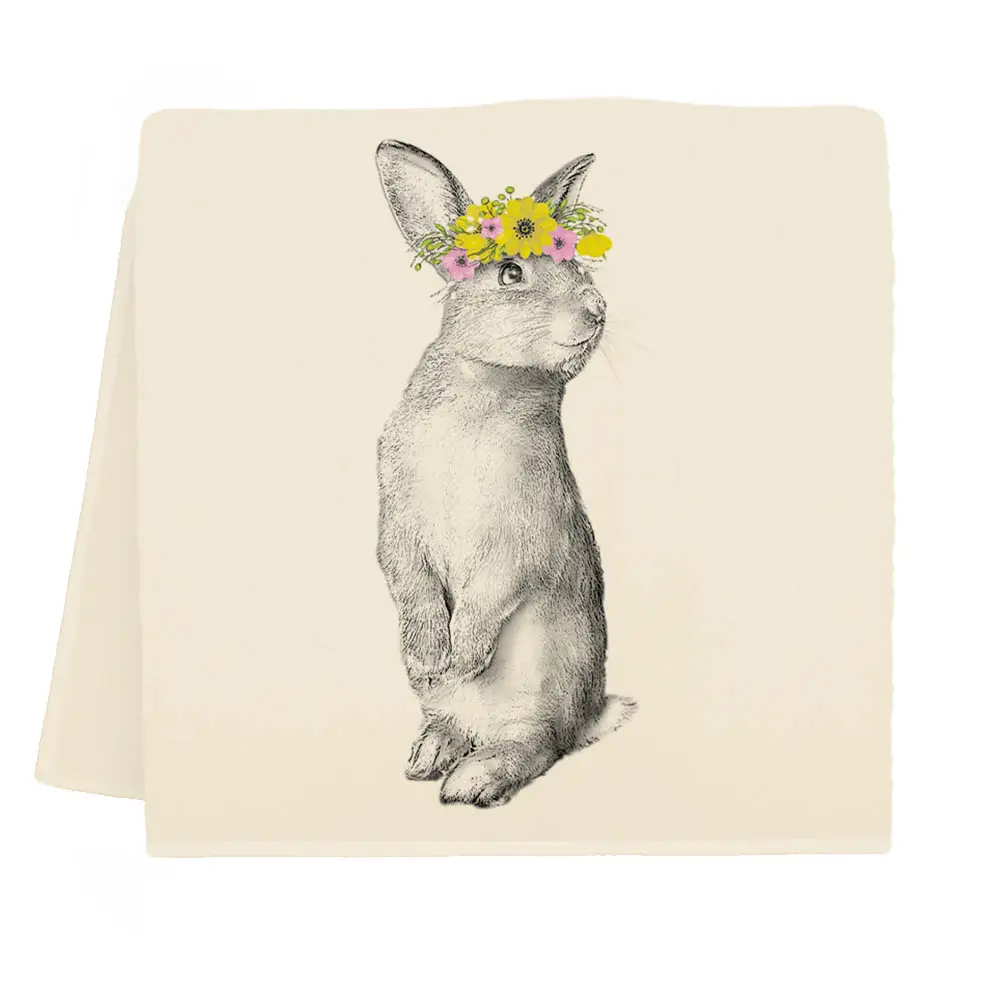 Bunny Tutu Tea Towel Peaches