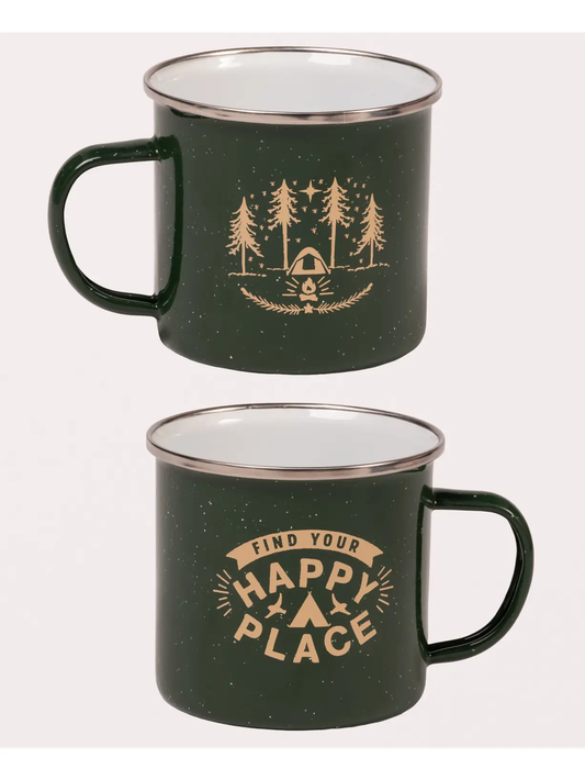 Happy Place Enamel Mug