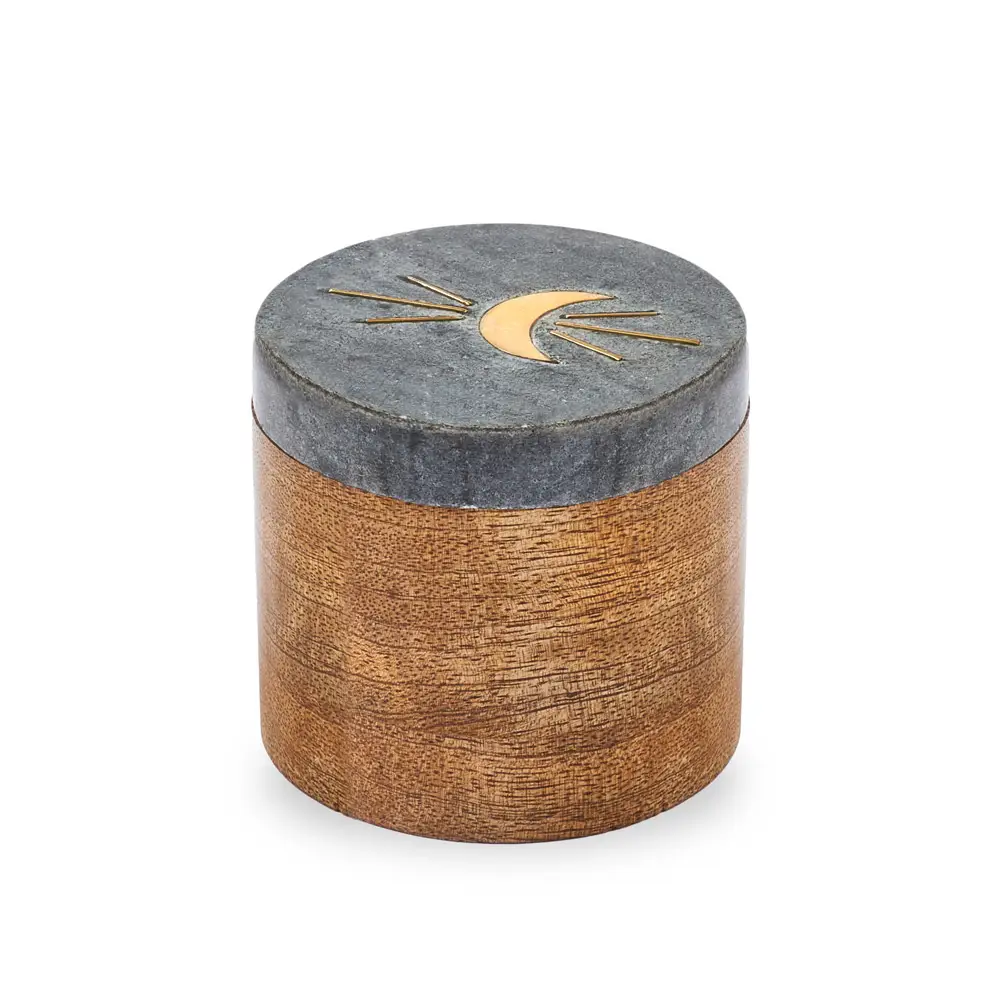 Indukala Moon Phase Keepsake Box - Black Marble