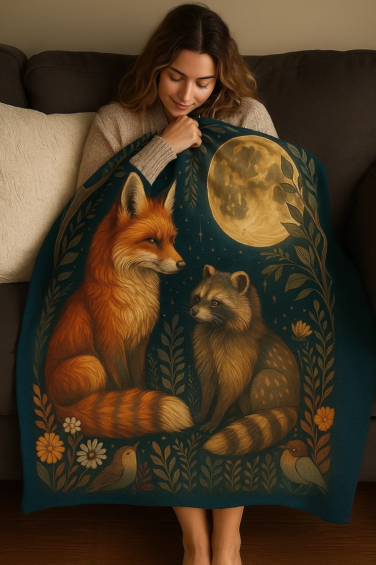 Enchanted Forest Velveteen Plush Blanket