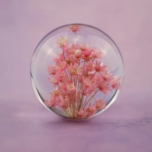 Natural Flower Glass Resin - Red Daisy