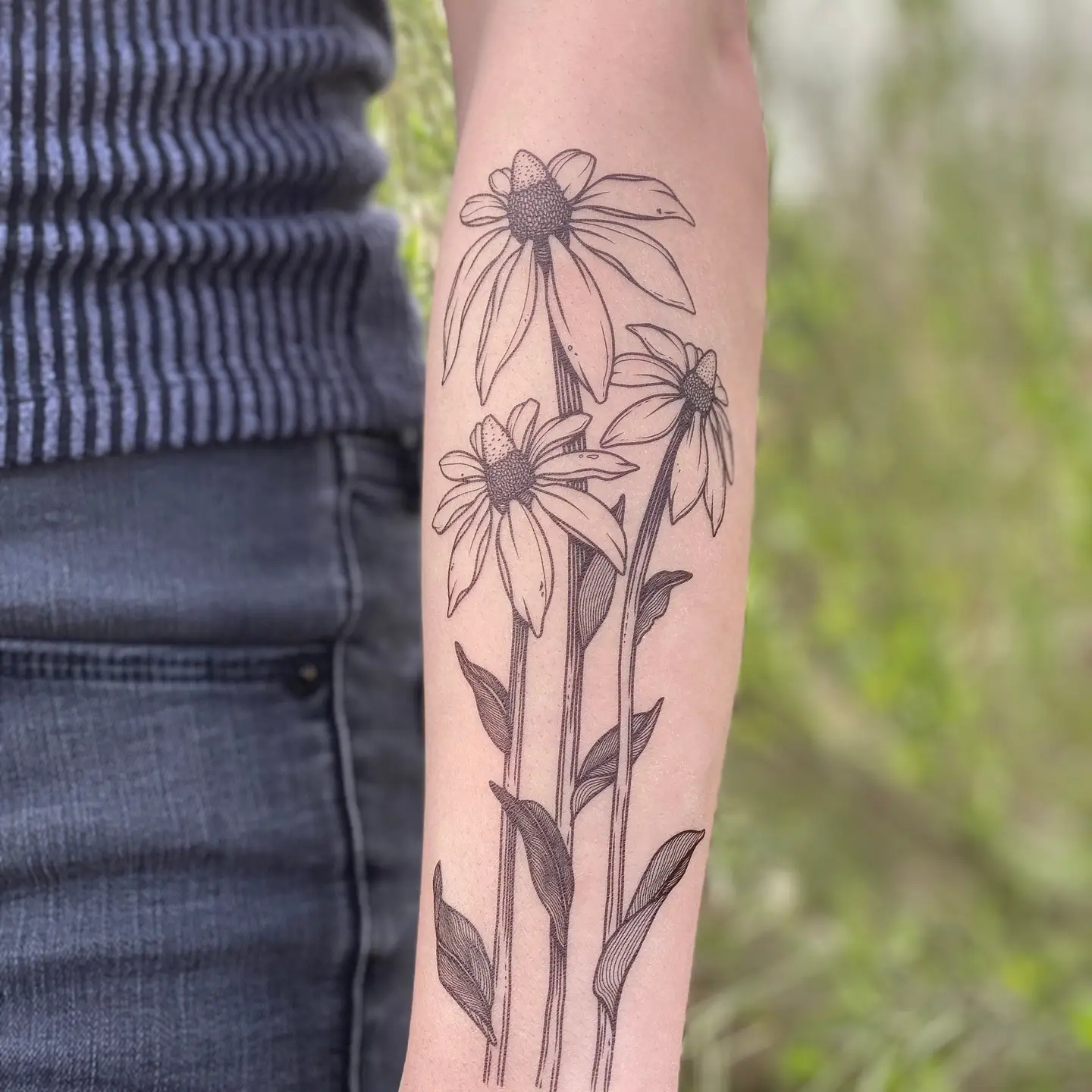 Coneflower Temporary Tattoo