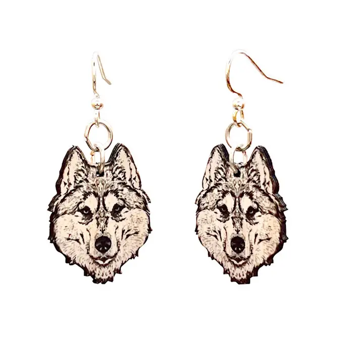 Wolf Face Earrings