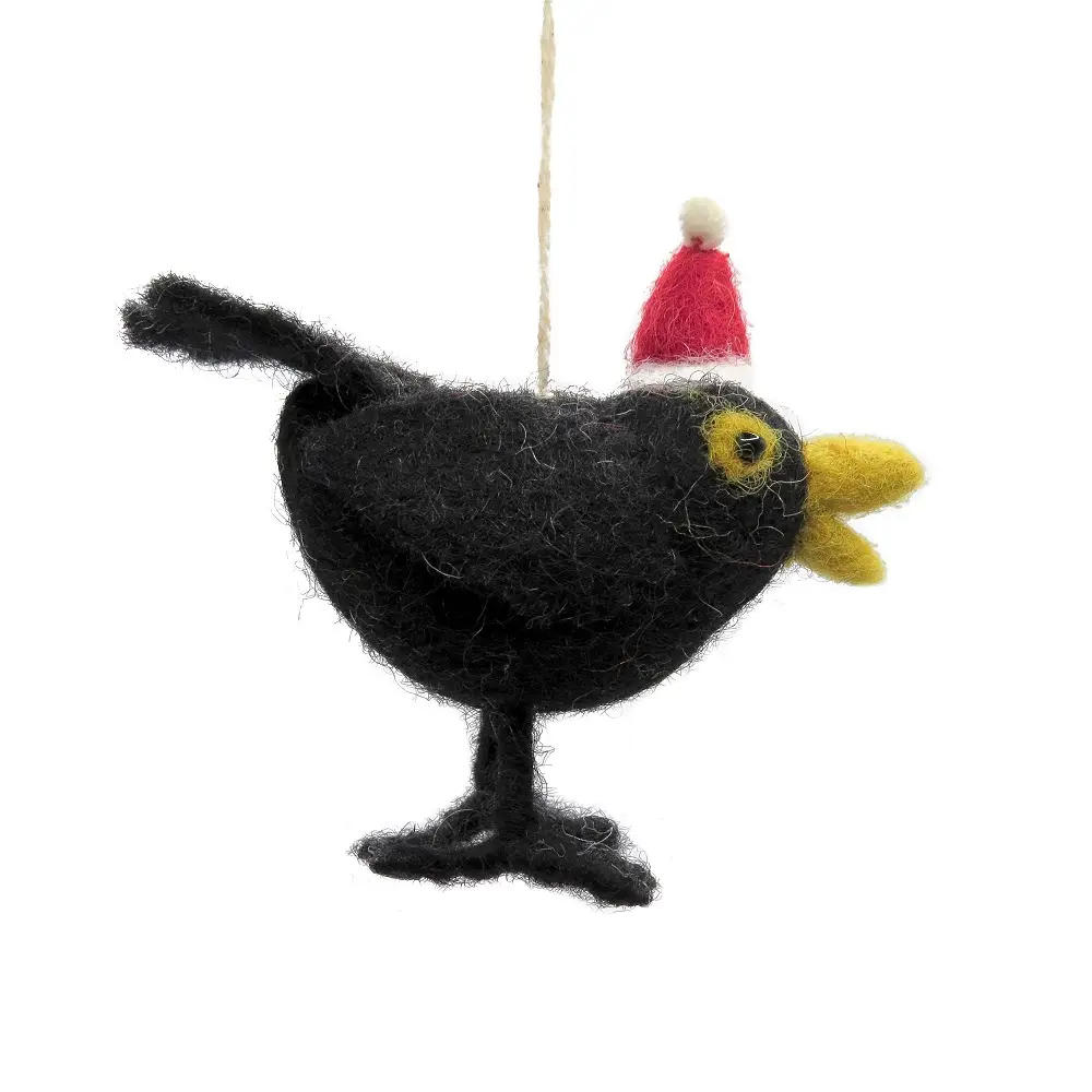 Black Bird Santa Ornament