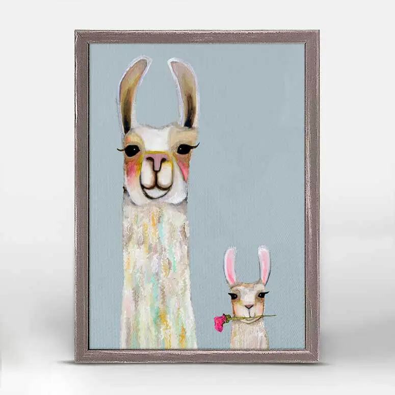 Llama Mama & Baby Mini Canvas