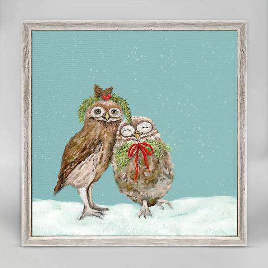 Holiday Hot Cocoa Owls Mini Canvas