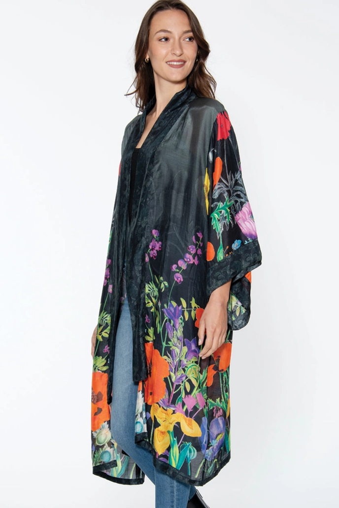 Mitali Kimono - Black Multi Floral