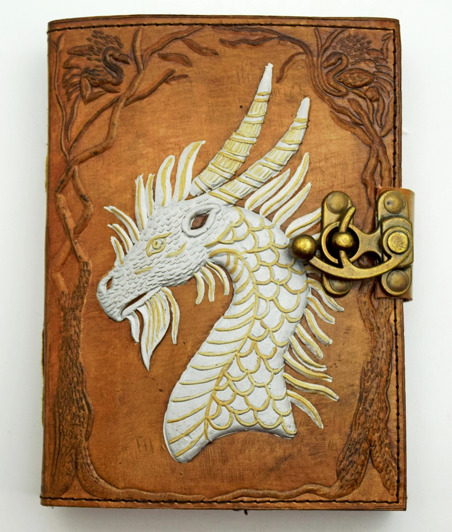 White Dragon Leather Journal-5x7