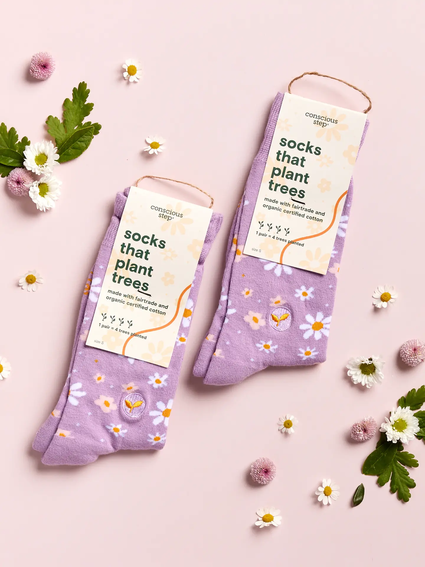 Socks That Plant Trees Lavender Daisies