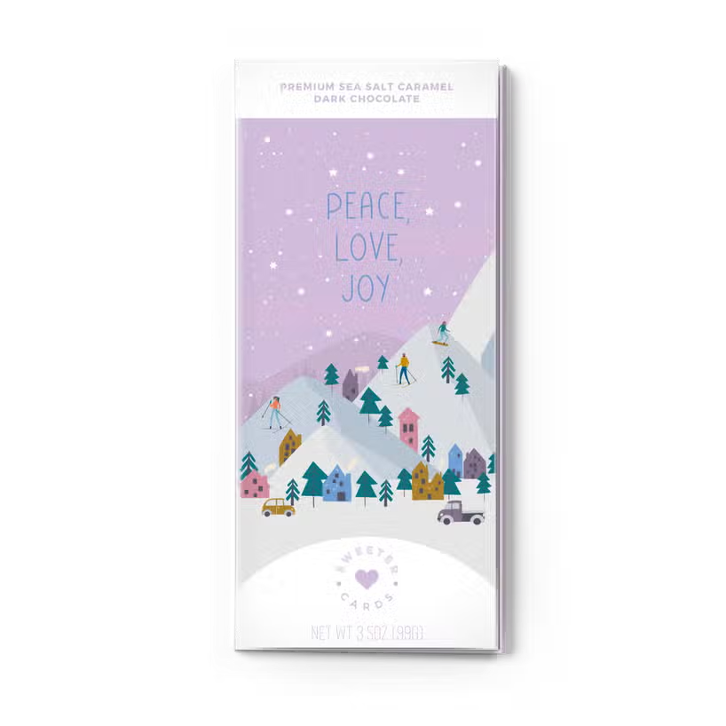 Peace, Love, Joy & Chocolate Bar Card