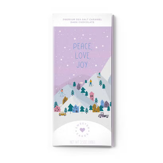 Peace, Love, Joy & Chocolate Bar Card