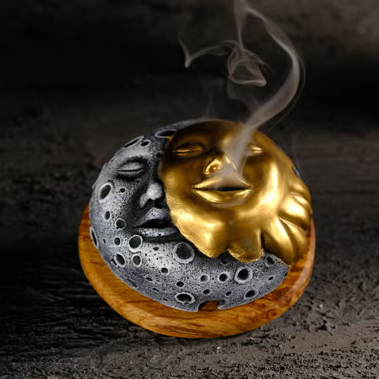 Moon & Sun Face Backflow Incense Burner