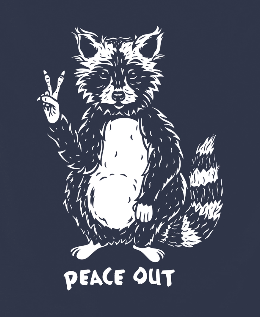 Peace Out Raccoon Organic T-Shirt