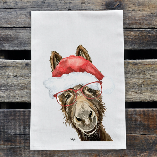 Christmas Donkey Tea Towel