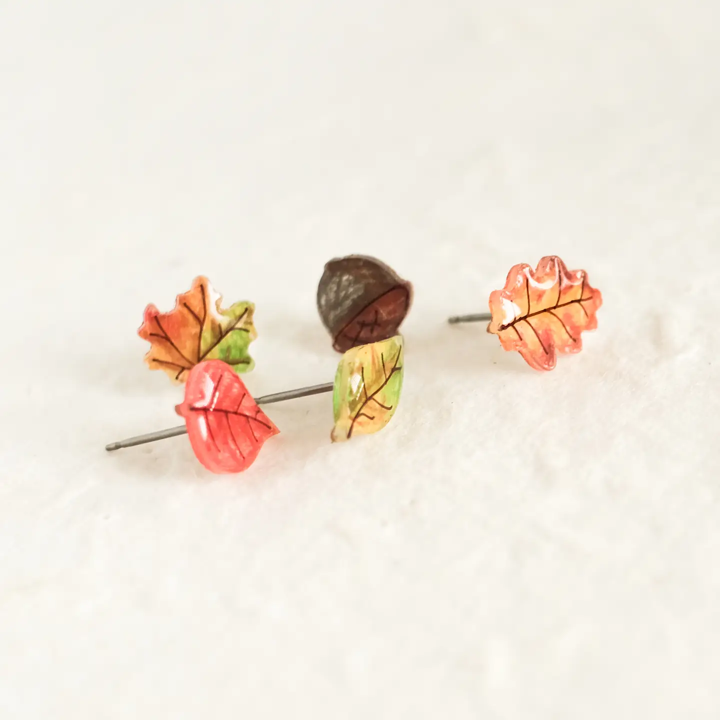 Mini Fall Leaf Stud Earrings Mix + Match Set