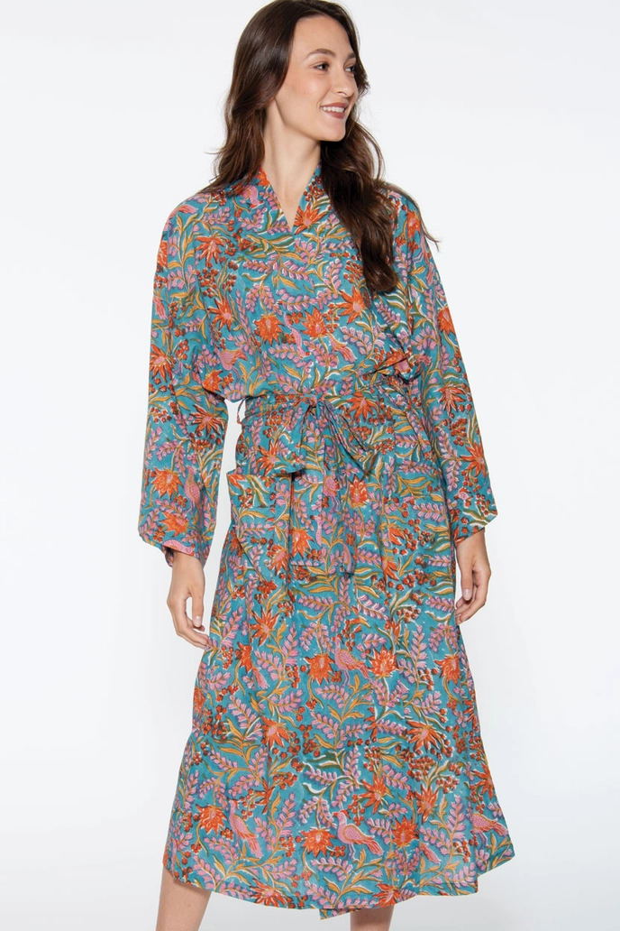 Kimono Robe - Blue Multi