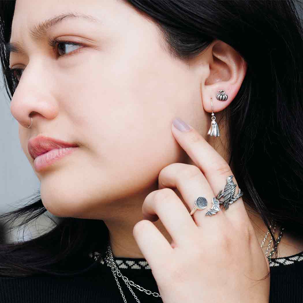 3D Ghost Sterling Silver Earrings