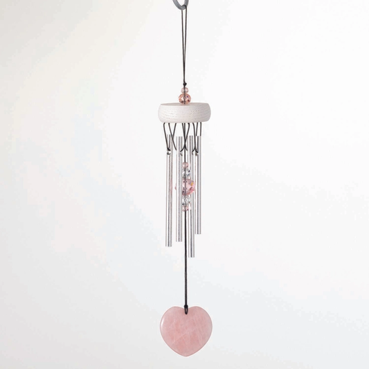 Rose Quartz Heart Chime RQHC