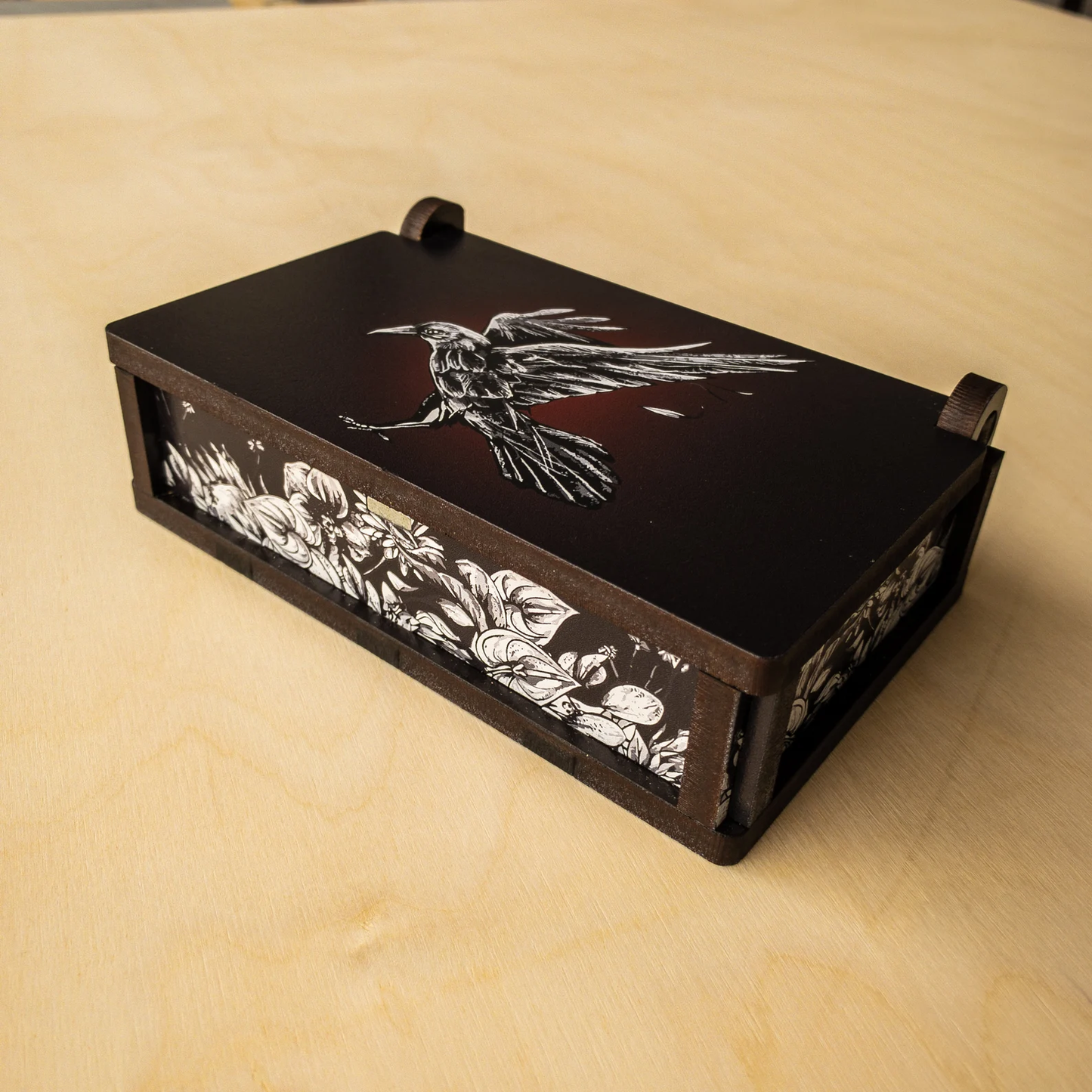 Wooden Raven Tarot Box