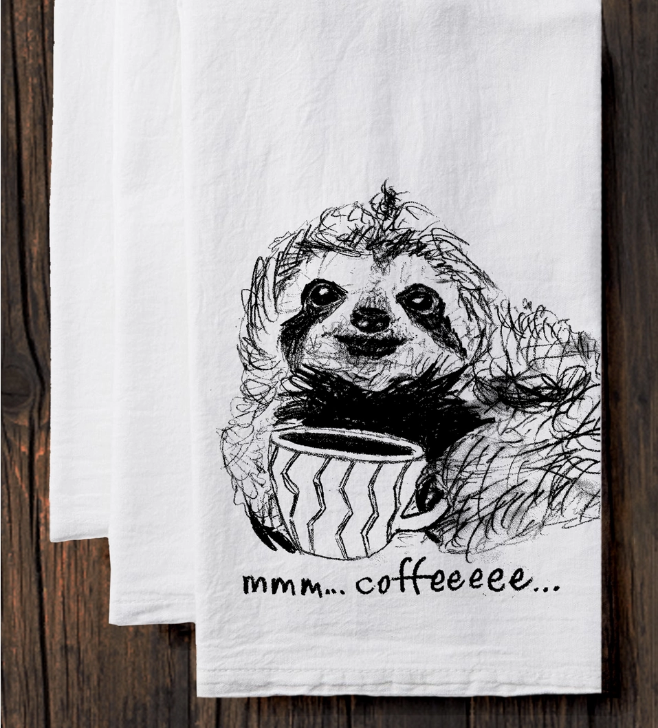 Coffee Sloth Towel