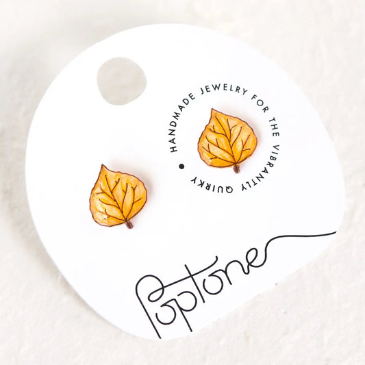 Aspen Leaf Stud Earrings