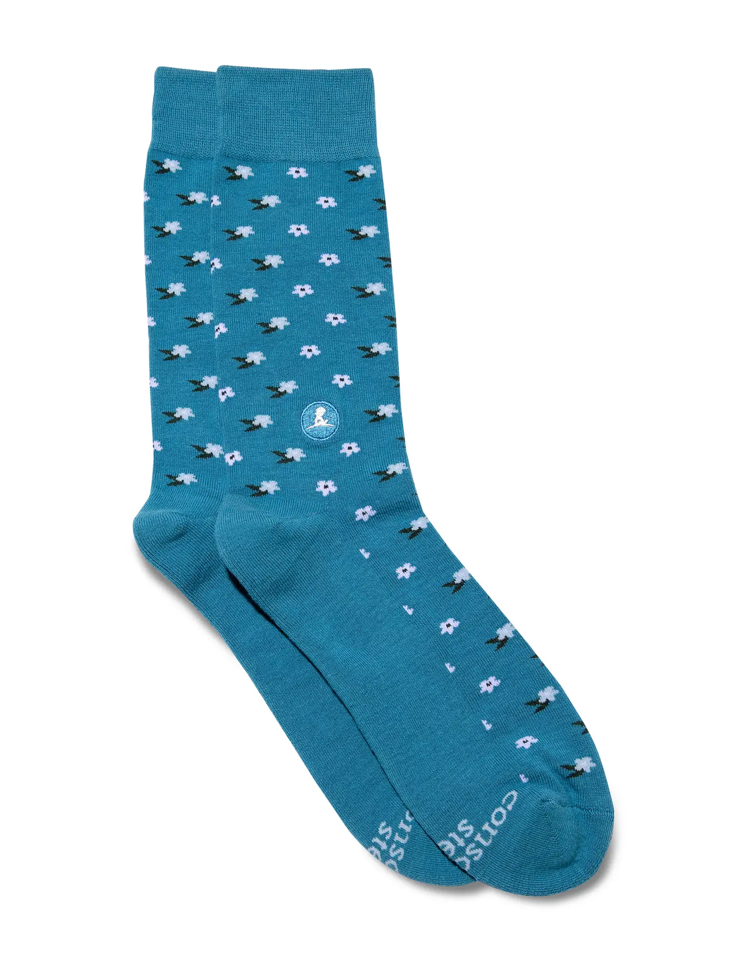 Socks That Find a Cure Blue Flowers