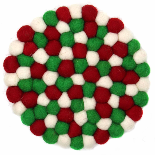 Felted Ball Trivet Christmas