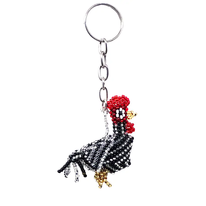 Beaded Rooster Keychain