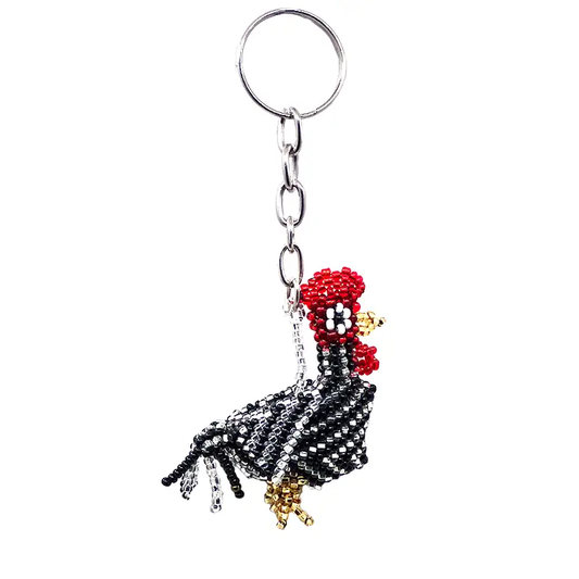 Beaded Rooster Keychain