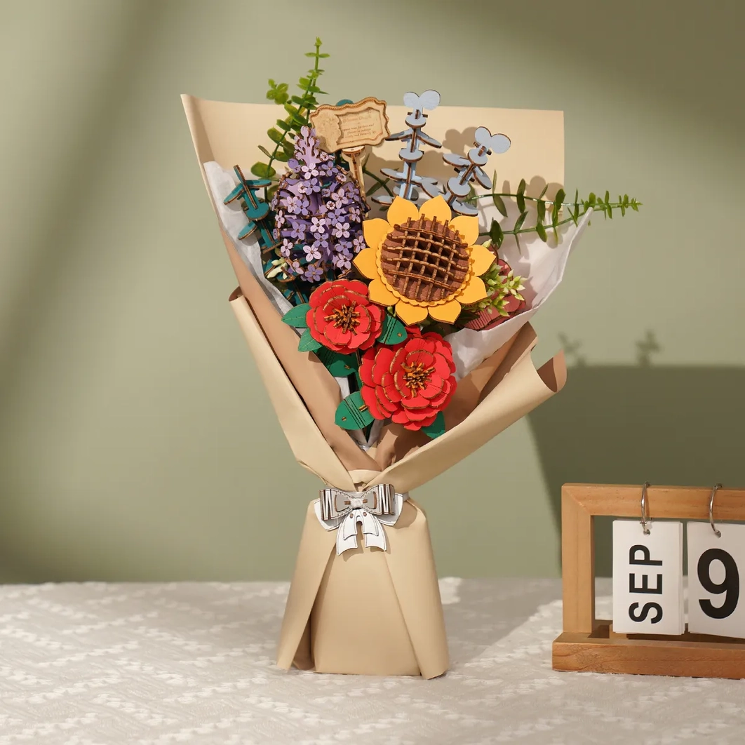 3D Wooden Flower Bouquet Puzzle