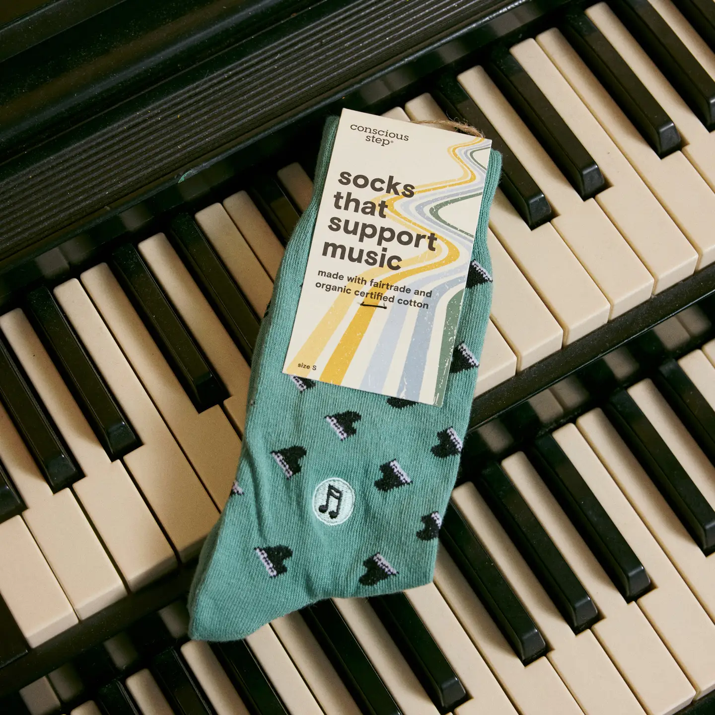 Socks That Support Music Green Pianos