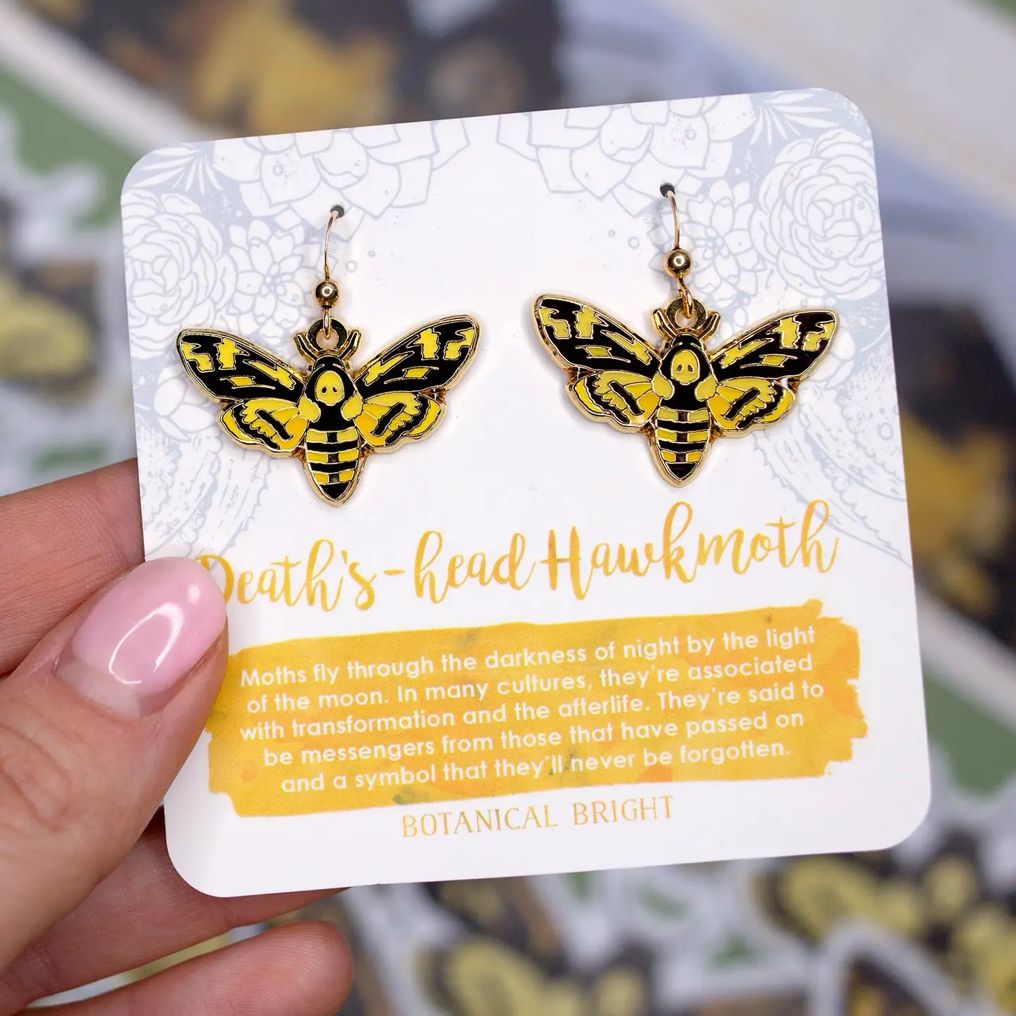 Death's Head  Hawkmoth Earrings