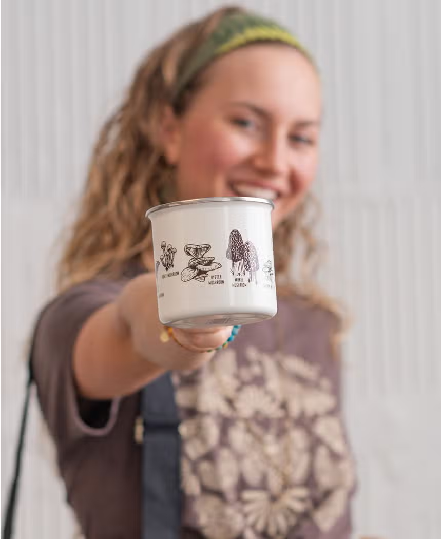 Mushroom Botanical Enamel Mug