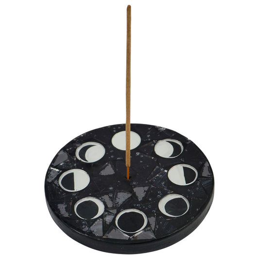 Mosaic Moon Phase Round Incense Holder