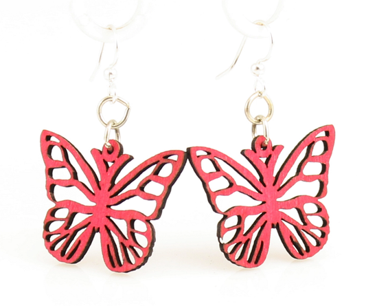 Wooden Earrings - Butterfly Blossoms