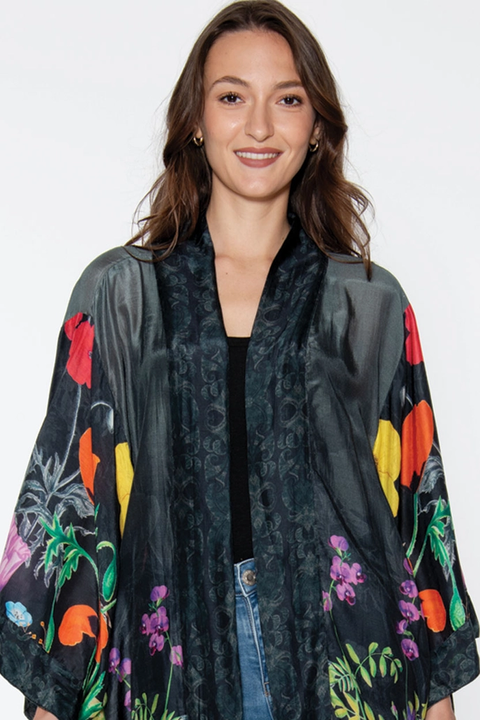 Mitali Kimono - Black Multi Floral