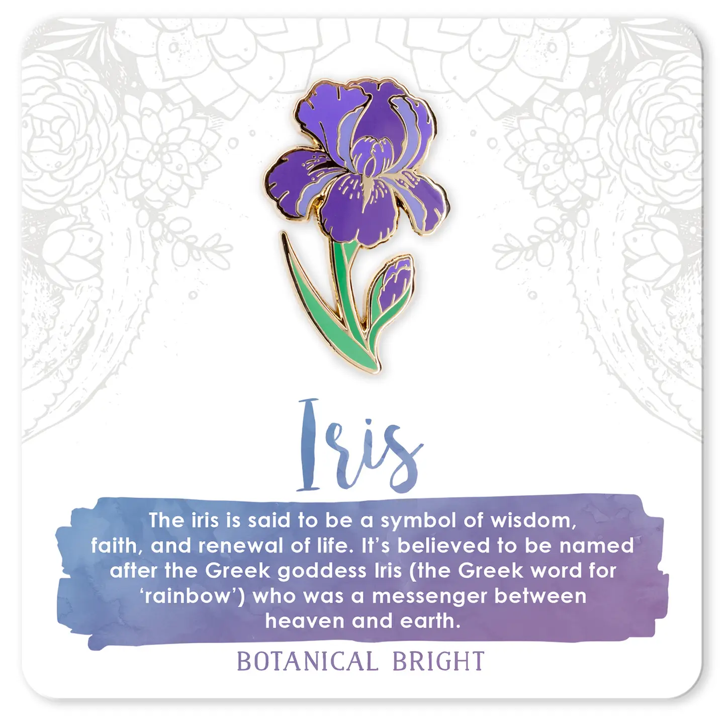 Iris Enamel Pin