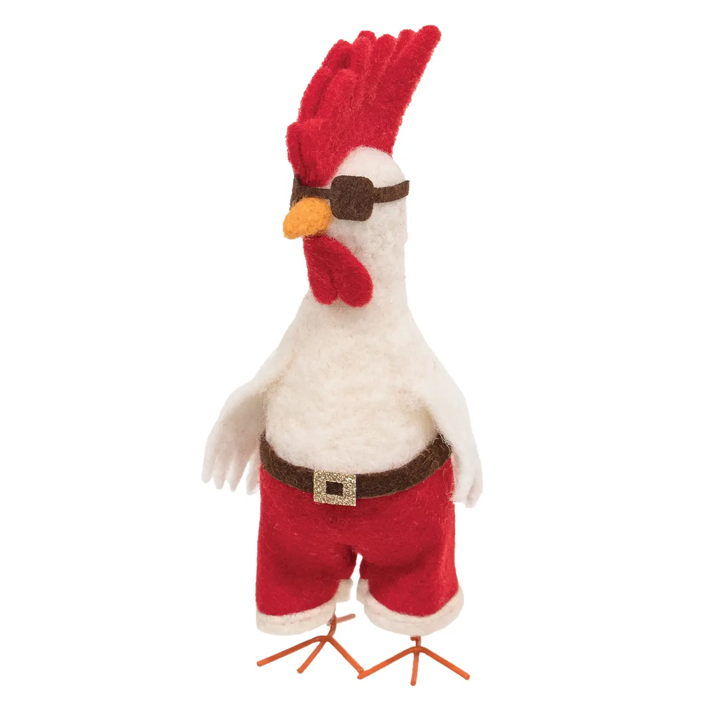 Santa Chicken Felted Ornament