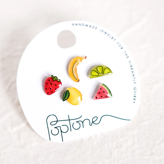 Mini Fruit Stud Earrings Mix + Match Set