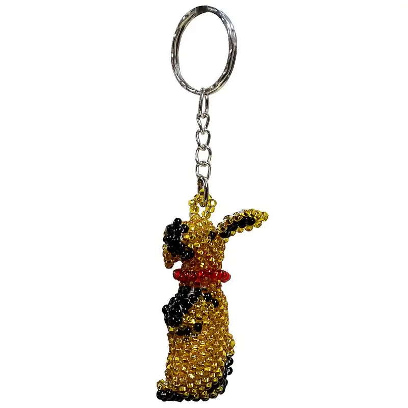 Beaded Dog Keychain